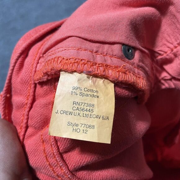 J Crew Toothpick Jeans Womens 25 Red Stretch Slim Fit Pants Classic Style - Picture 7 of 11